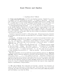 Knot Theory and Algebra NSERC Research Proposal by Dror Bar-Natan Last Updated: Oct
