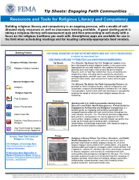 Religious and Cultural Literacy and Competency Resources and Tool