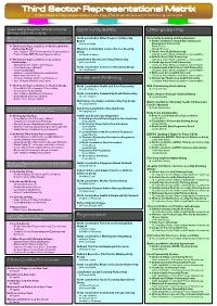 Third Sector Representational Matrix Mandated Representation on Key Partnerships and Working Groups