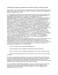 “Volatile Organic Compounds” Definition Per 40 CFR Part 51.100(S) (As of October 30, 2014)
