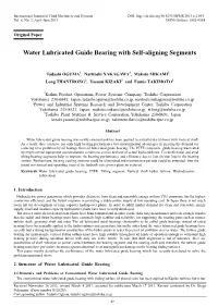 Water Lubricated Guide Bearing with Self-Aligning Segments