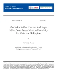 What Contributes More to Electricity Tariffs in the Philippines