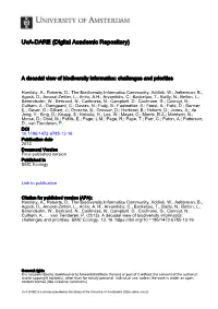 A Decadal View of Biodiversity Informatics: Challenges and Priorities
