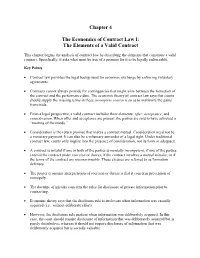 Chapter 4 the Economics of Contract Law I: the Elements of a Valid