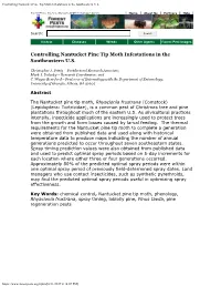 Controlling Nantucket Pine Tip Moth Infestations in the Southeastern U.S