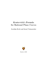 Kontsevich's Formula for Rational Plane Curves