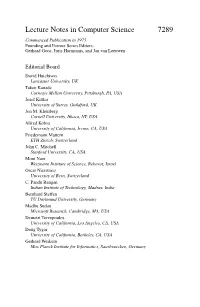 Lecture Notes in Computer Science 7289 Commenced Publication in 1973 Founding and Former Series Editors: Gerhard Goos, Juris Hartmanis, and Jan Van Leeuwen