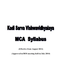 MCA Syllabus 2014