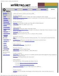 MTA Report January 2009