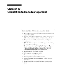 Orientation to Rope Management