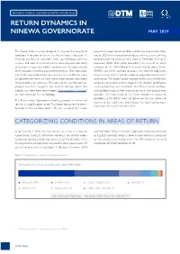 Return Dynamics in Ninewa Governorate Return Dynamics in Ninewa Governorate May 2021