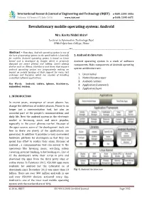 Revolutionary Mobile Operating System: Android