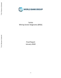 Serbia Mining Sector Diagnostic (MSD) Final Report January 2020