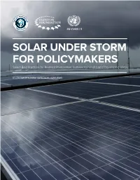 SOLAR UNDER STORM for POLICYMAKERS Select Best Practices for Resilient Photovoltaic Systems for Small Island Developing States