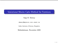 Variational Monte Carlo Method for Fermions