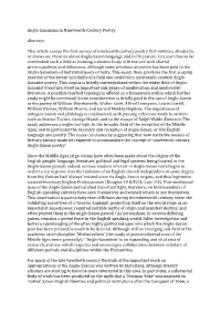 Anglo-Saxonism in Nineteenth-Century Poetry Abstract