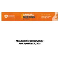 Attendee List by Company Name