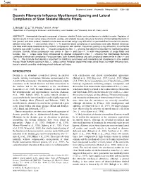 Desmin Filaments Influence Myofilament Spacing and Lateral