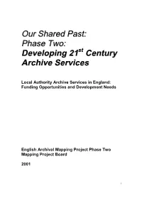 Developing 21St Century Archive Services Acknowledgements