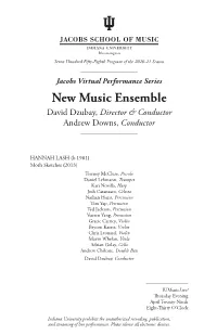 20210429 Jacobs Virtual Performance Series New Music Ensemble