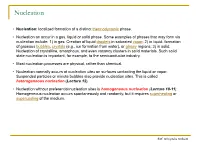 About Nucleation