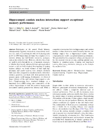 Hippocampal–Caudate Nucleus Interactions Support Exceptional Memory Performance