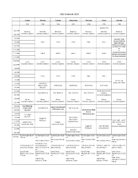 AGS Schedule 2019