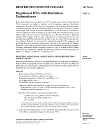 Digestion of DNA with Restriction Endonucleases 3.1.2