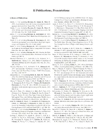 II Publications, Presentations