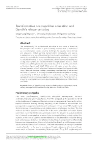 Transformative Cosmopolitan Education and Gandhi's Relevance