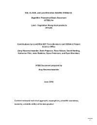 Algorithm Theoretical Basis Document (ATBD) for Land