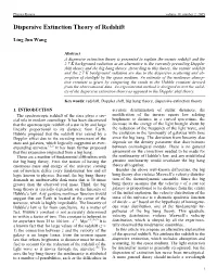 Dispersive Extinction Theory of Redshift