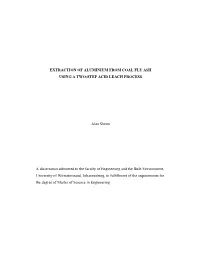 Extraction of Aluminium from Coal Fly Ash Using a Two-Step Acid Leach Process