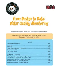 From Design to Data: Water Quality Monitoring