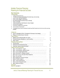 Holistic Financial Planning