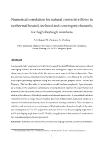 Numerical Correlation for Natural Convective Flows in Isothermal