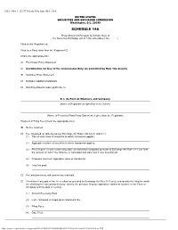Proxy Statement Pursuant to Section 14(A) of the Securities Exchange Act of 1934 (Amendment No