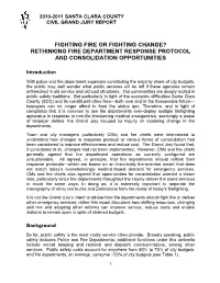 Rethinking Fire Department Response Protocol and Consolidation Opportunities
