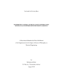 University of Nevada, Reno DISTRIBUTED CONTROL OF