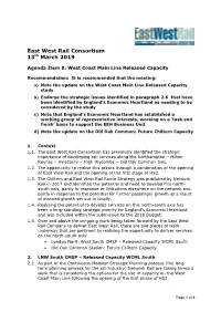 Agenda Item 8: West Coast Main Line Released Capacity