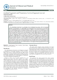 Cardinal Ligament and Transverse Cervical Ligament Are Not