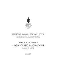 IMPERIAL POWERS and DEMOCRATIC IMAGINATIONS
