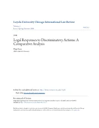 Legal Responses to Discriminatory Actions: a Comparative Analysis Hugo Rojas Alberto Hurtado University