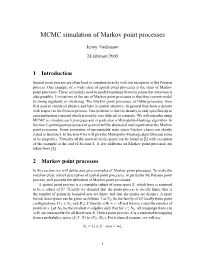 MCMC Simulation of Markov Point Processes