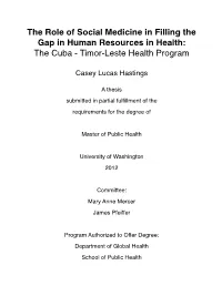 The Cuba - Timor-Leste Health Program