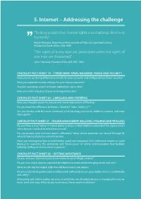 5. Internet – Addressing the Challenge