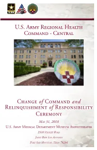 Change of Command and Ceremony Relinquishment of Responsibility