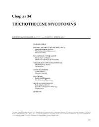 Chapter 34 TRICHOTHECENE MYCOTOXINS