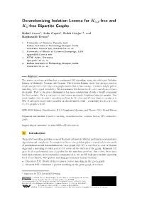 Derandomizing Isolation Lemma for K3,3-Free and K5-Free Bipartite Graphs