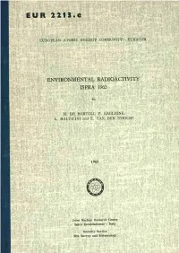 Environmental Radioactivity Ispra 1963